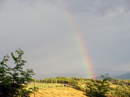 rainbow over the Tuscan countryside