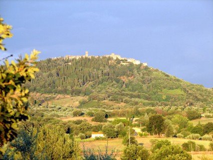 a dark dark sky over the village