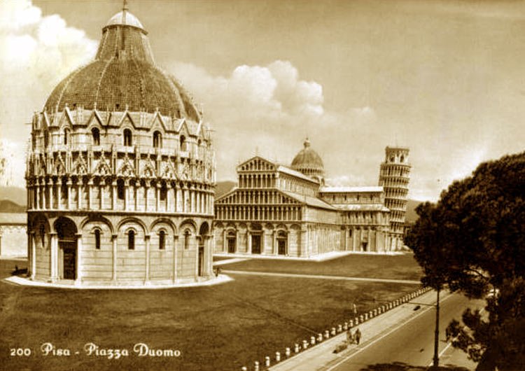 pisa old postcard