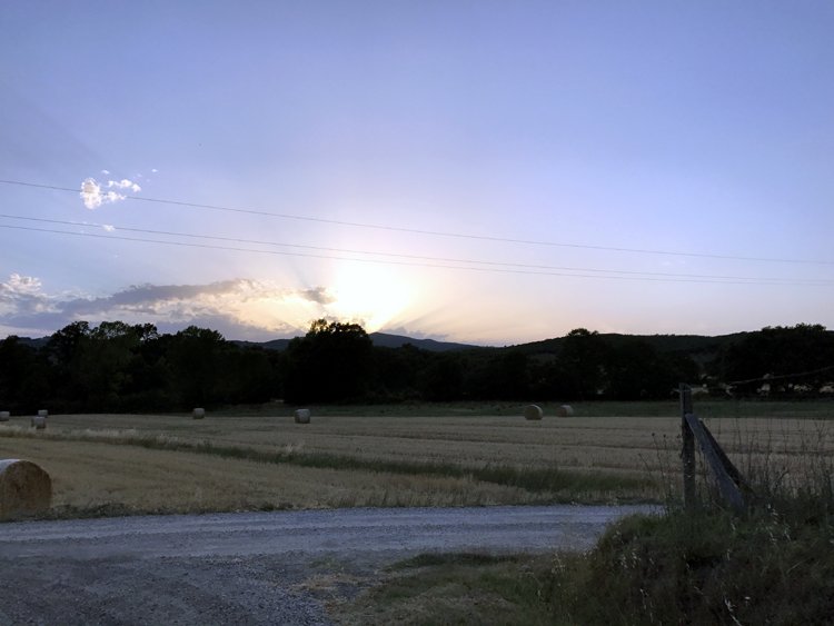 sunset in tuscany